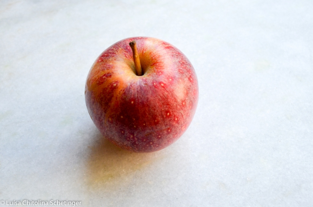 Apple on a marble table