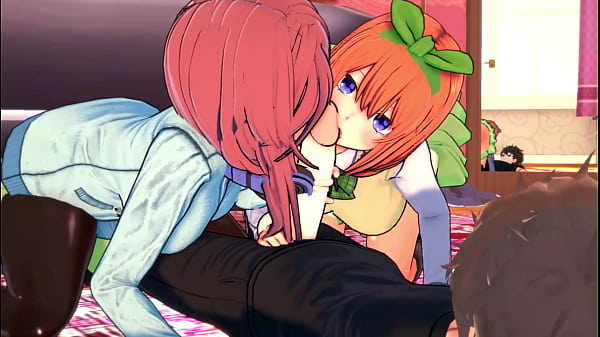 Miku & Yotsuba DESTROYED by just one cock  Real moans included!